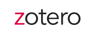 Zotero logo, all lowercase narrow letters in black with red Z